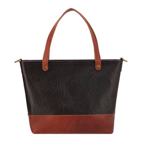 Ebony & Chestnut Leather Tote